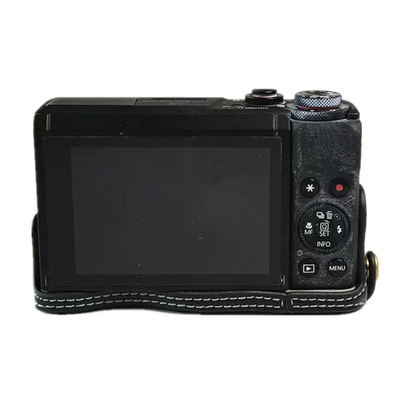 Чехол из натуральной кожи для камеры для Canon Powershot G7 X Mark III gsxxiii G7X3 Половина корпуса камеры Нижняя крышка черный кофе