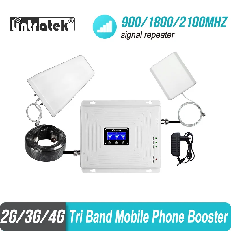 Усилитель сотовой связи 4g репитер gsm 2g 3g Lintratek диапазона 900 1800 2100 WCDMA UMTS LTE сотовый ретранслятор домашние усилители домашние тройной band сотовый телефон усилитель сигнала сотовая Связь повторителя