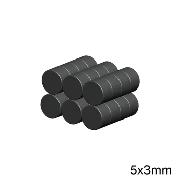 

5x3 mm Magnets with Epoxy Coating, fridge Powerful Permanent Rare Earth Magnets round 5*3 Strong Neodymium Black epoxy magnet