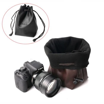 

PU leather camera bag Pouch For Sony A6300 A6400 A6500 A6600 A6100 A6000 A7RII A7M3 A7RIV A9 RX10IV portable case waterproof