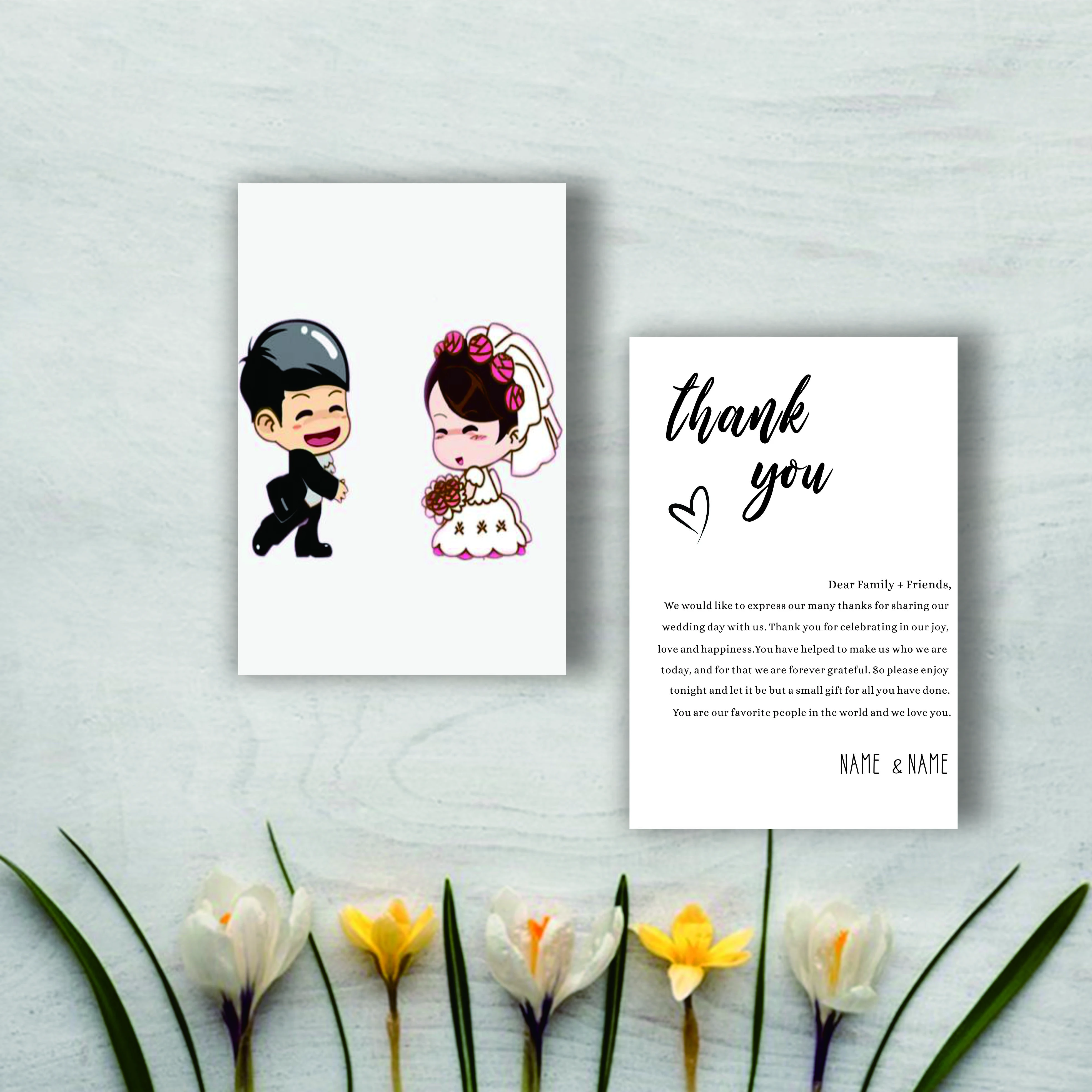 Customized Minimalist Thank You Letter Napkin Note Printable Wedding Menu  Thank Yo Template Thank You Card Inserts 22×22