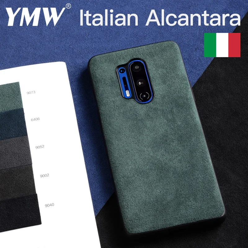 YMW ALCANTARA Case for OnePlus 9 Pro 8 8T 7 7T 6 6T 1+ Nord Shell Fashion Luxury Business Artificial Leather Phone Cases Cover