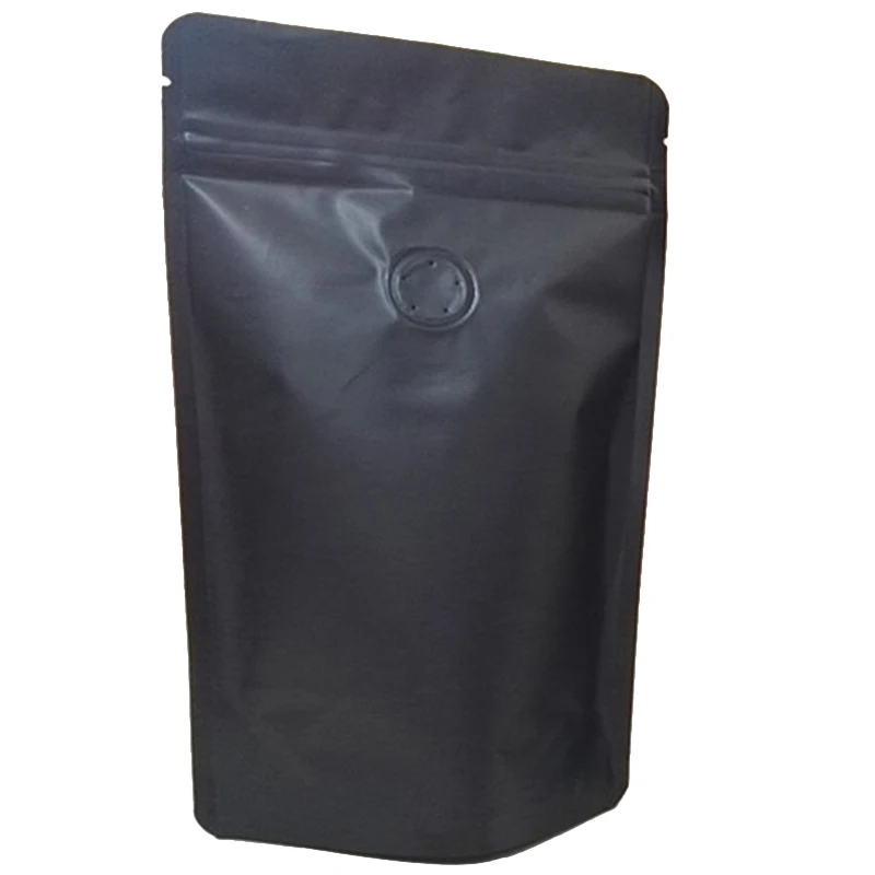 

Quality 50Pcs Matt Aluminum Foil Coffee Valve Ziplock Bag Vertical Aluminum Foil Coffee Bean One-Way Exhaust Valve Bag Packagi
