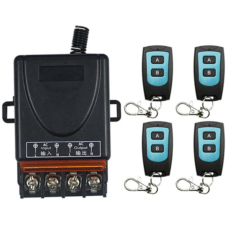

AC 110V 220 V 1CH 1 CH Wireless RF Remote Control Light Switch 10A Relay Output Radio Receiver Module+Transmitter Garage Doors