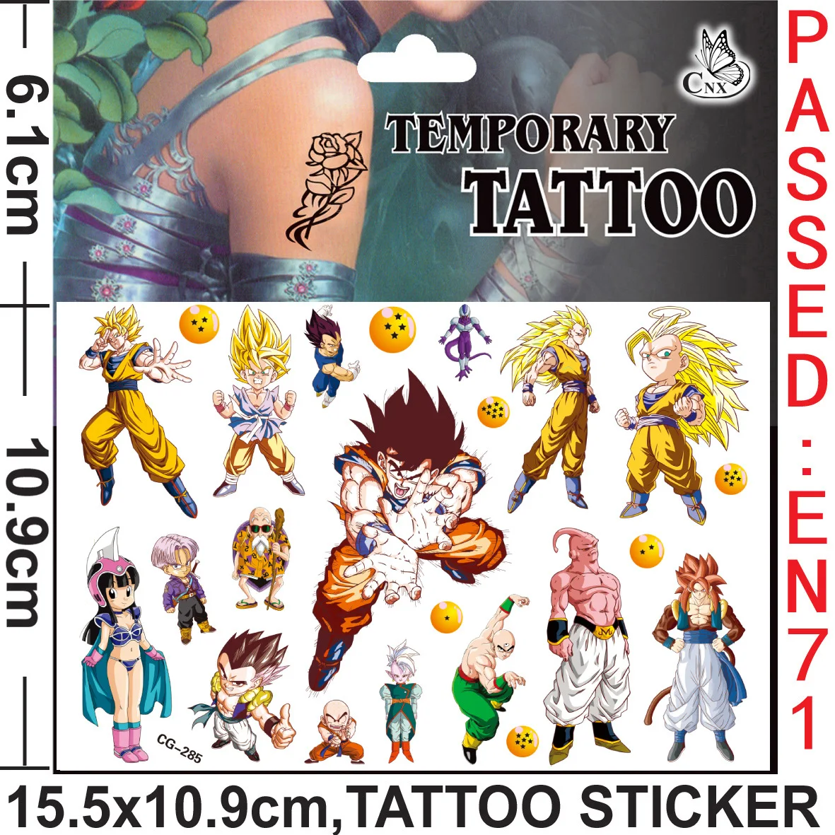Dragonball Vegeta, Majin Temporary Tattoo Set