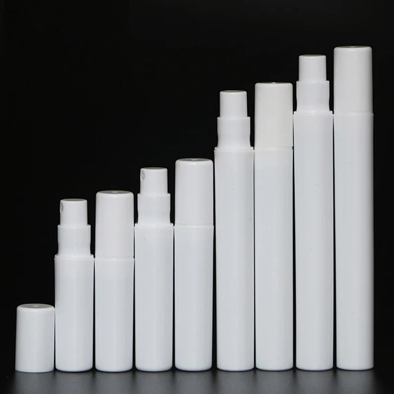 100Pcs 2ml 3ml 4ml 5ml White Plastic Perfume Atomizer Small Mini Empty Spray Refillable Bottle Travel Vials Cosmetics Containers | Красота и