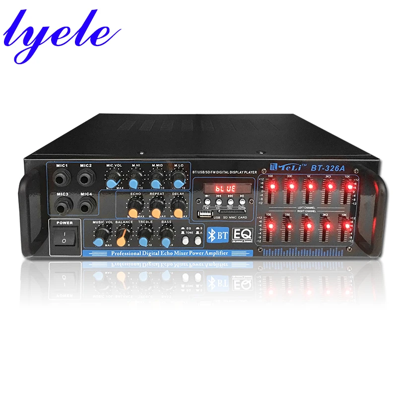2-канальный Hi-Fi усилитель 100 Вт * 2 220 В/240 в караоке 10-сегментный EQ сбалансированный