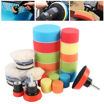 

29pcs Sponge Polishing Kit Thread Backer Pads Auto Car Polisher Drill Adapter
