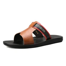 Мужские шлепанцы; коллекция года; сезон лето; стиль; сандалии с покрытием; нескользящие шлепанцы; трендовые мужские сандалии в Корейском стиле