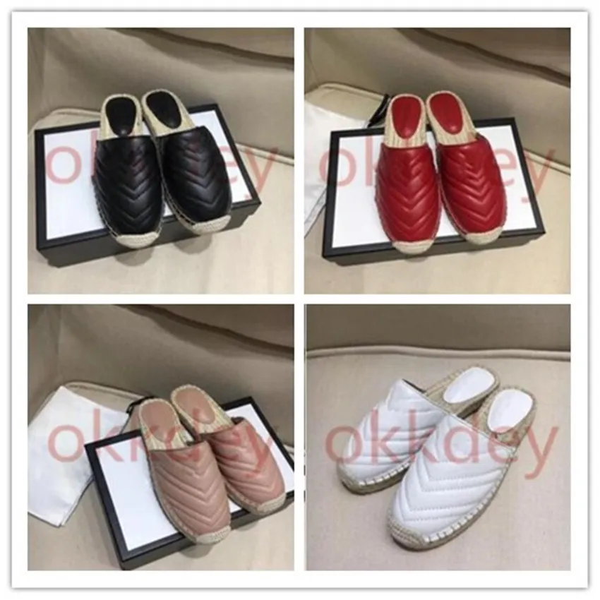 

Baotou slippers 2019 soft cowhide outdoor beach Lazy slippers Designer Slippers Large Size 35-42 Wholesale Espadrille Flats