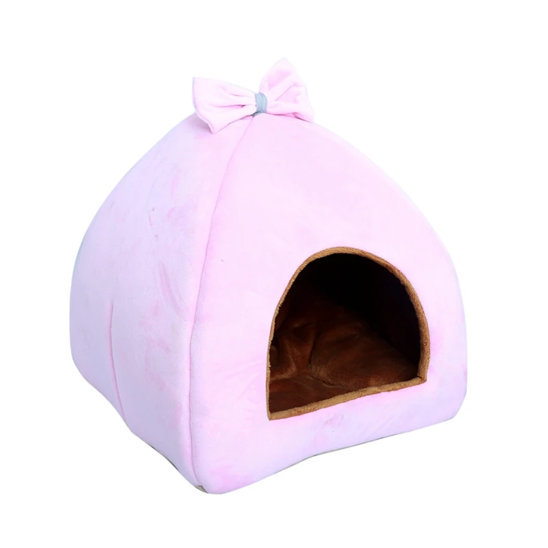 New Arrival Cat House Warm Puppy Bed Yurt Shaped Pet House for Kittens Puppy Short Plush Dog Cage Comfortable Pet Supplies