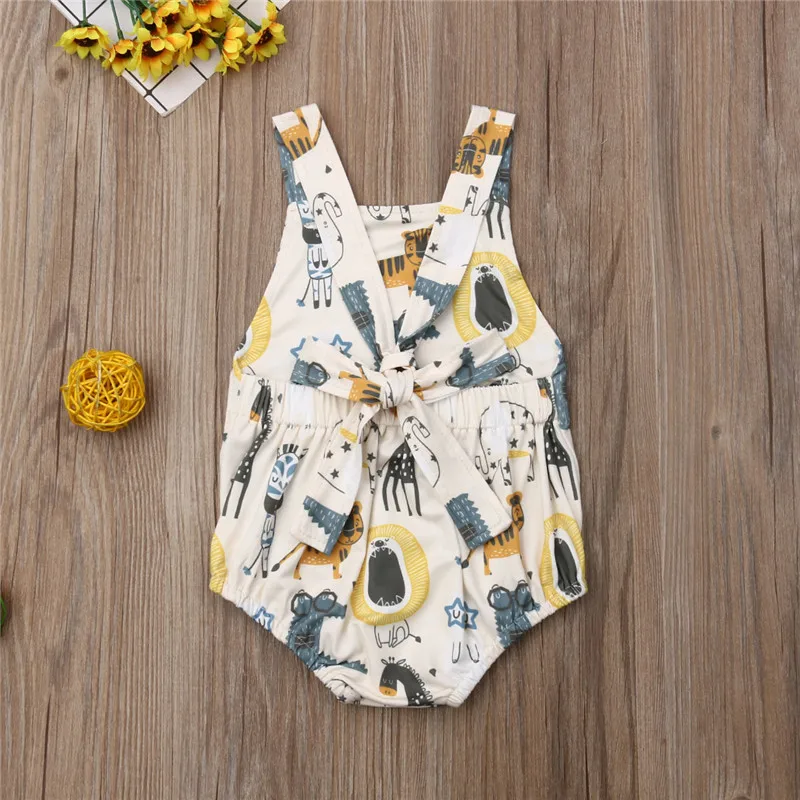 Детский хлопковый костюм для новорожденных без рукавов|Ромперы| |