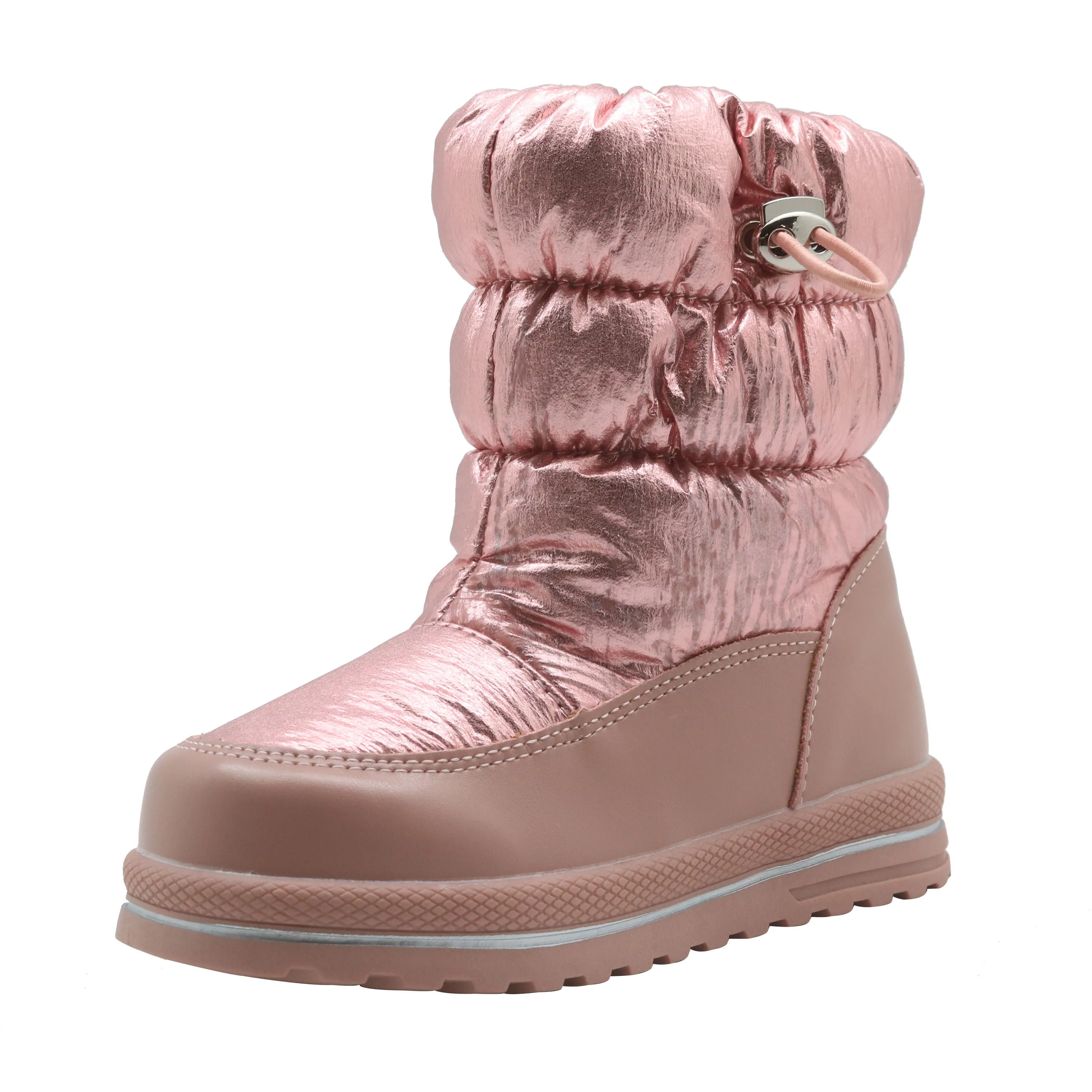 Ahannie/зимние ботинки для малышей/маленьких детей; легкие водонепроницаемые уличные теплые ботинки на искусственном меху; зимняя обувь - Цвет: Pink