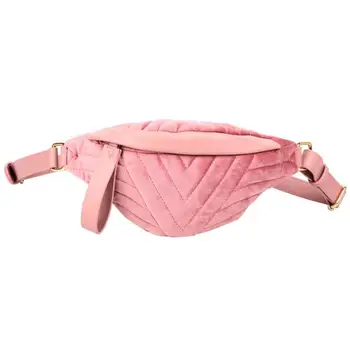 

Fashion Velvet Shoulder Waist Bag Fanny Belt Pack Women Solid Color Crossbody Chest Bags Retro Zipper Phone Pouch Bolsas Mujer