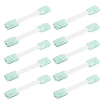 

uxcell 10 pcs Cabinet Locks Light Green Pitch 100mm Childproof Cabinet Latch