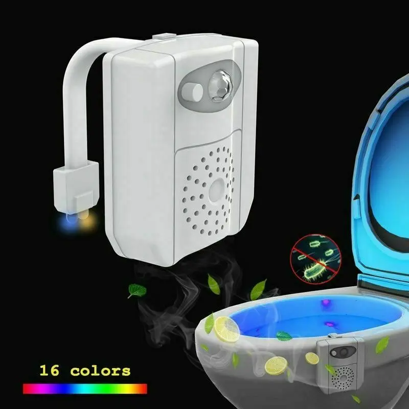 

Motion Activated Toilet Night Light Bowl Bathroom LED 16-color Sensor Light Lamp