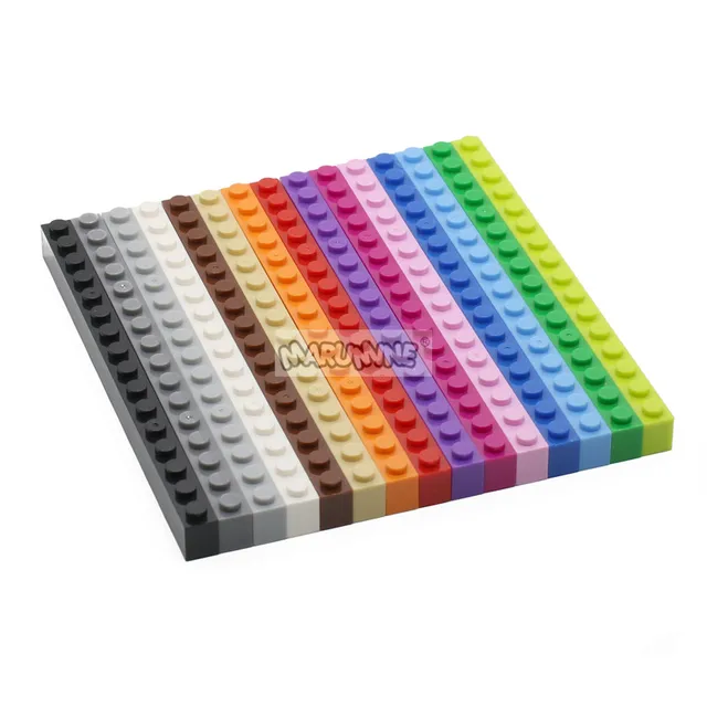 MARUMINE 30PCS 1x16(3H) Building Bricks Cube Classic MOC Base Blocks Part City Particles Compatible with 2465 Construction Toys 3