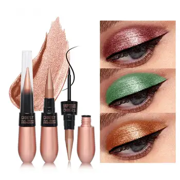

Eyeliner with soft glide texture Soft eye shadow 2 in 1 eye makeup set Waterproof long lasting shiny eyeshadow stickers