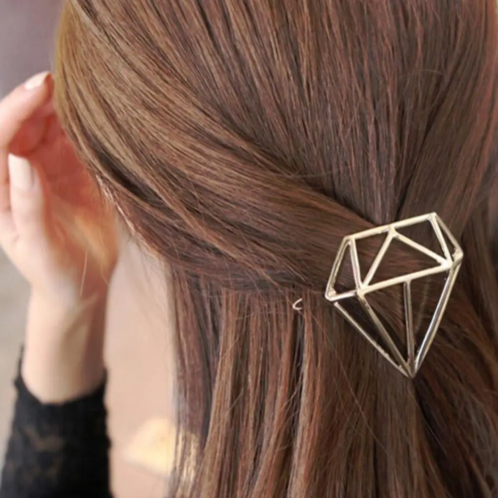 

Fashion Woman Hair Accessories Triangle Hair Clip Pin Metal Geometric Alloy Hairband Bow-knot Hairgrip Barrette Girls Holder