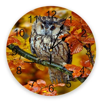 

Animals Owl Maple Leaf Wall Clock Kitchen Home Living Room Decorative Kitchen Wall Decor Hanging Clock