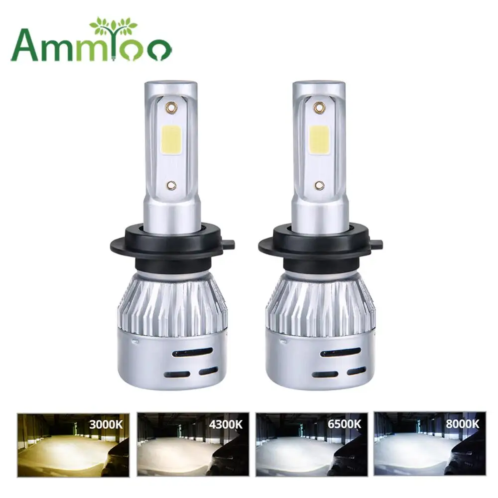 Светодиодные автомобильные фары AmmToo H4 светодиодные H7 светодиодная лампа 9005 9006