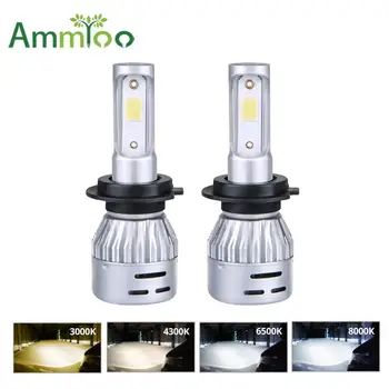

AmmToo H4 Led Car Headlight H7 LED Lampada 9005 9006 Fog light H1 H11 HB3 HB4 8000LM Luces Led Para Auto 3000K 6500K 8000K Bulb