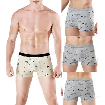 

Underwear for Men Breathable Cotton Printed design Soft Comfy Boxers Men's printed four-corner briefs