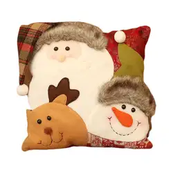 Милый Санта Клаус Снеговик узорная Подушка Мягкая фланелевая теплая подушка для дома диван-кровать в машине поставки рождественские
