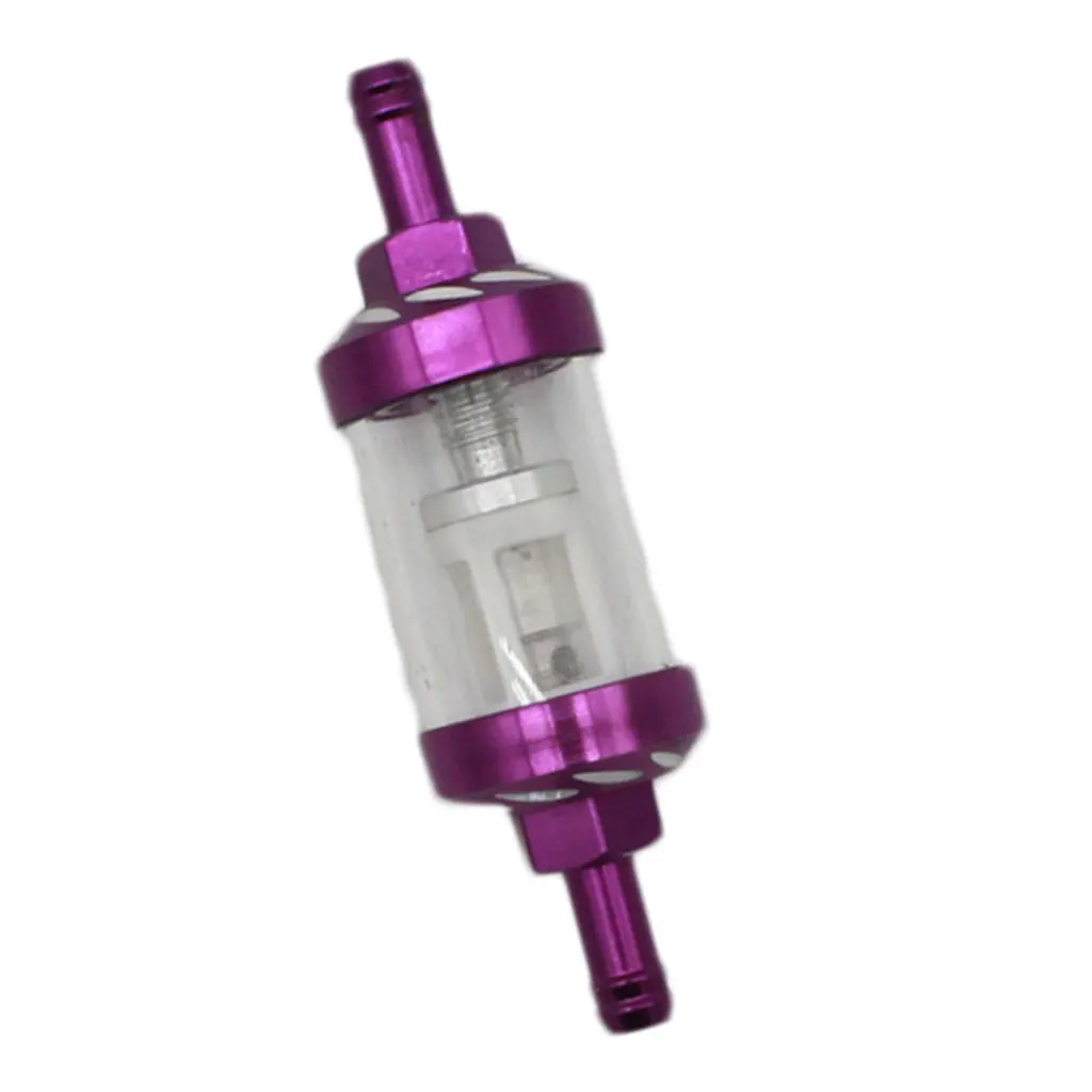 8mm Removable Glass Fuel Filter For Motorcycle Dirt  Bike ATV Quad Purple