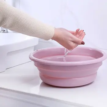 

Travel Folding Wash Basin Bucket Container Portable Fruit Basin Collapsible Silicone Washtub Baby Washbasin Bathroom Accessories