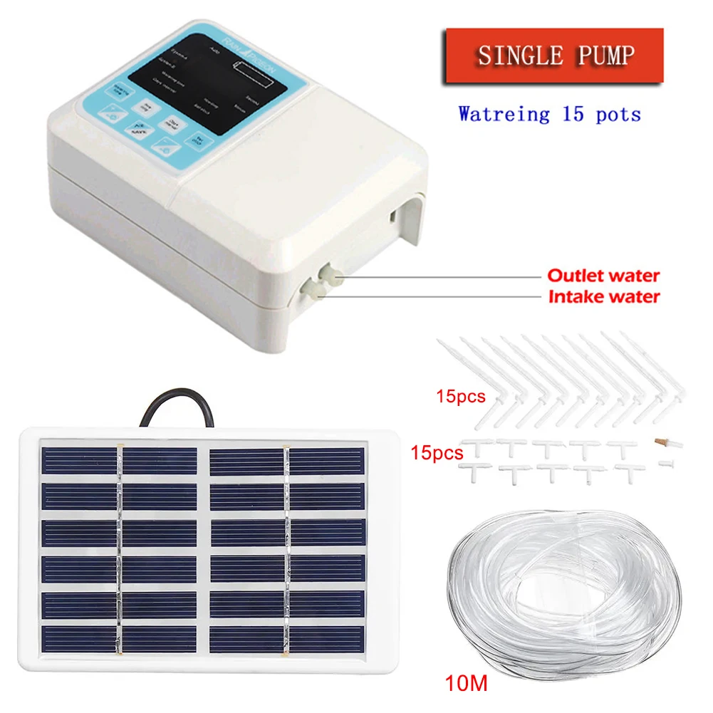 Garden Automatic Watering Device 1/2 Pump Intelligent Solar Powered Potted Plant Drip Irrigation Water Timer System | Дом и сад