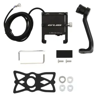 

Aluminiu 12V-48V Scooter Motorcycle E-Bike Cell Phone Holder with USB Charger Motorbike Rearview Mirror Bracket Mount for 4-6.7"