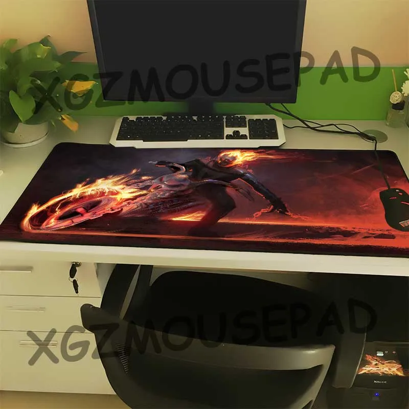 Большой игровой коврик для мыши XGZLarge с блокировкой боковой рыцарь дьявола аниме