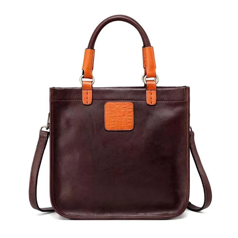 Женская сумка на плечо из натуральной кожи Кошелек Хобо Сумка-тоут сумка контрастная дизайнерская винтажная кожаная женская сумка
