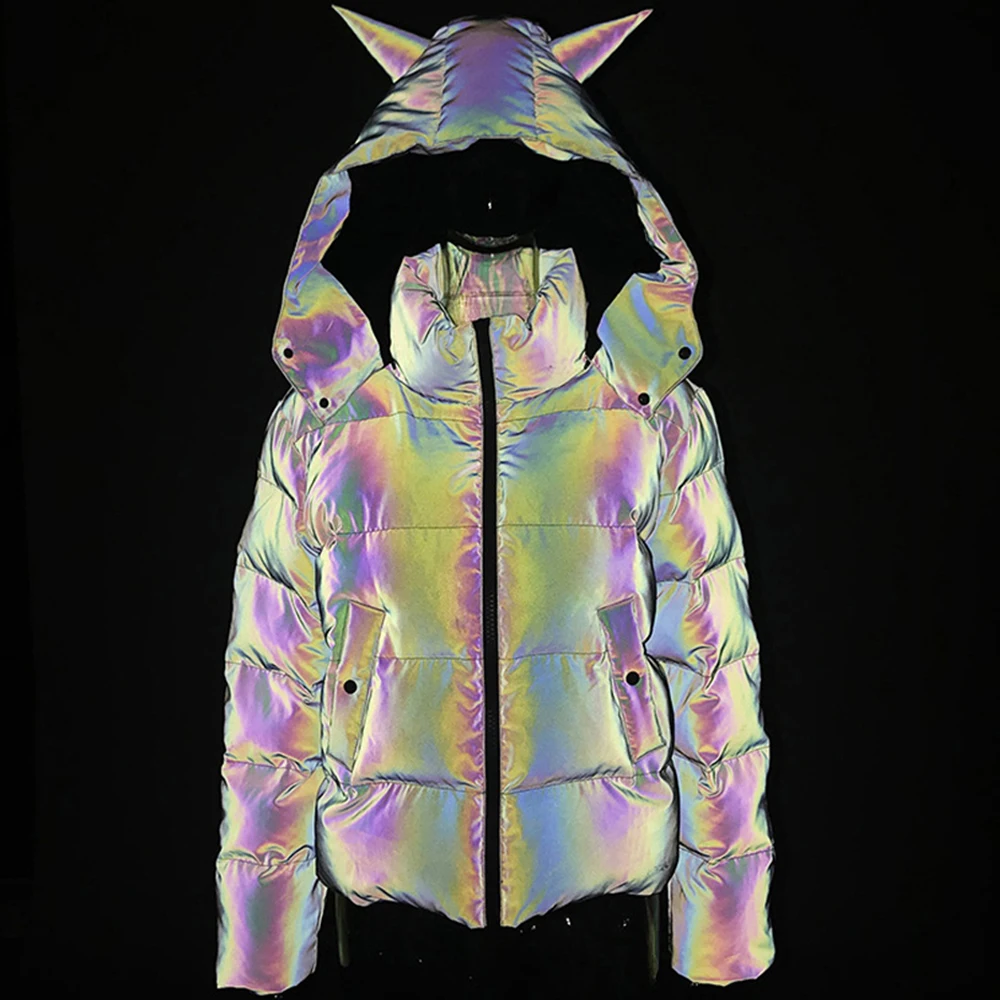 Rainbow Reflective Devil Ear Jacket