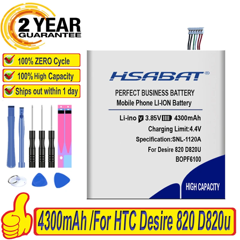 HSABAT 100% новый Топ бренд 4300mAh аккумулятор для HTC Desire 820 D820u 820Q D820t D826 826T 826W BOPF6100|battery for