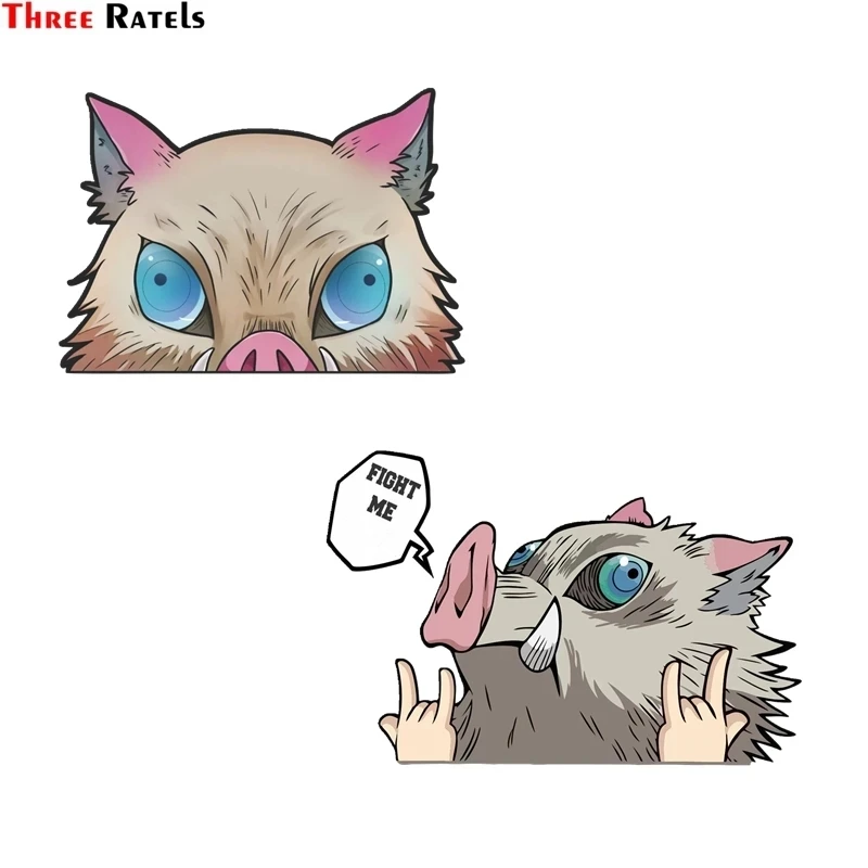 

3D забавная наклейка на бампер для мотоцикла автомобиля Three Ratels FC123, INOSUKE HASHIBIRA FIGHT ME Kimetsu No Yaiba