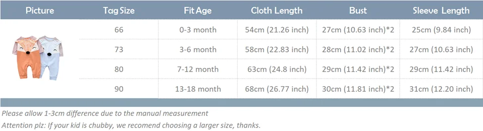 Высококачественные хлопковые детские комбинезоны; Roupas Bebe; детская одежда с длинными рукавами; цельная осенняя одежда с милым рисунком лисы; оранжевый комбинезон