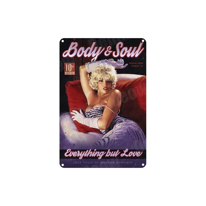 Металлический постер Pin Up для девочек винтажные жестяные знаки Body Soul Декор дома
