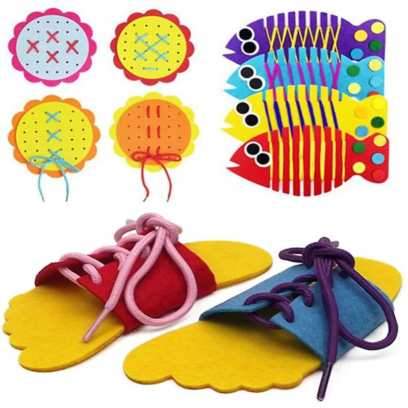  1 Set/bag Creative Felt Crafts Teaching Supplies DIY Handwork Props Kindergarten Teach Toys for Kid - 4000236204905