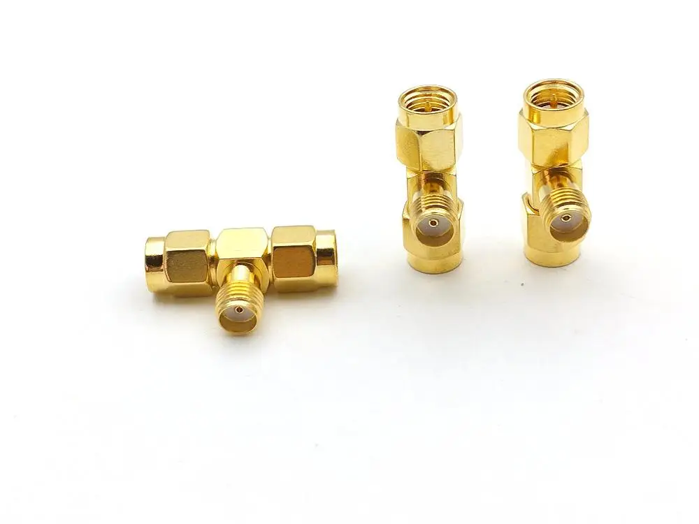 50pcs RF Coax SMA Female to Dual SMA Male Triple T RF Coaxial connector