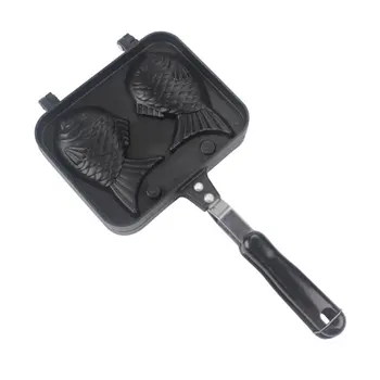 

2 Molds Taiyaki Fish Shaped Waffle Pan Maker Non-stick Buscuit Cake Bake Bakeware Home Kitchen DIY Dessert Cooking Pan Plate