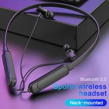 Спортивные Беспроводные Bluetooth 5,0 наушники гарнитура наушники с микрофоном IPX5 водонепроницаемые магнитные наушники шейным ремешком для iPhone Xiaomi