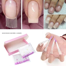100 шт для наращивания ногтей волоконный силуэт для ногтей креативный акриловый Стеклопластик наконечник из стекловолокна для шелковой структуры для наращивания ногтей гелевый инструмент