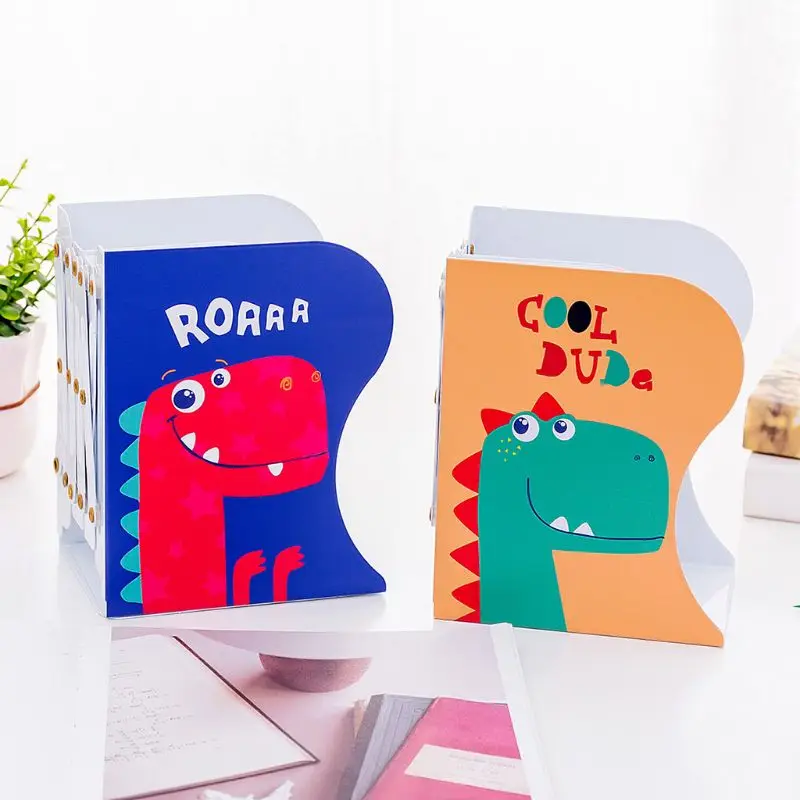 

Dinosaur Metal Retractable Bookends Support Stand Holder Shelf Desk Organizer