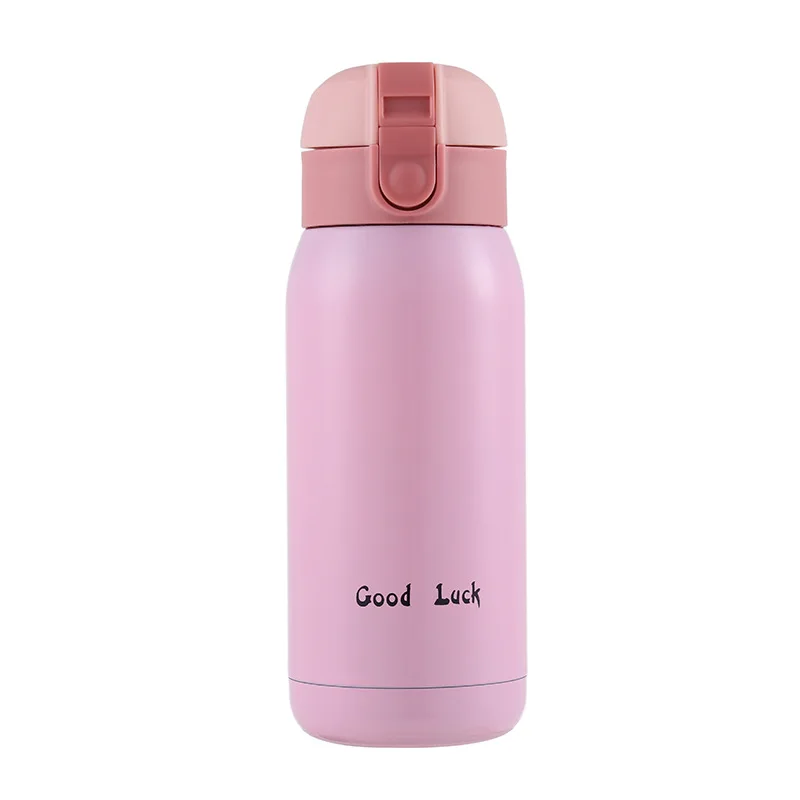 Lovers Thermal Bottle Eco-friendly Straight Cup Stainless Steel Thermos Vacuum Coffee Thermos Outdoor Travel Cup - Цвет: Розовый