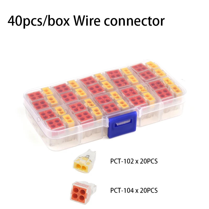10-71 шт./кор. Укрась свою PCT-102-108 Универсальный Компактный проводной разъем проводки, для детей от 2 до 8 лет, PIN, проводниковый блок 0,75-2.5mm2 - Color: PCT-10Mix(40PCS)