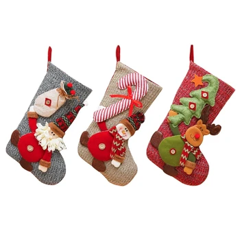 

Christmas Stocking Personalized Santa Snowman Reindeer Xmas Tree Fireplace Decor