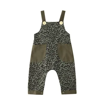 

Baby Camouflage Strap Jumpsuit with Pocket Summer Fashion Leopard Print Sleeveless Backless Romper