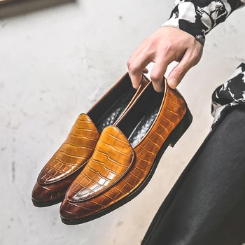 

Men Loafers Split Leather Handmade Office Formal Wedding Party Shoes Design Vintage Retro Custom Casual Shoes